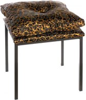 Kruk Wild Leopard - Metaal - inclusief afneembaar kussen - H52cm
