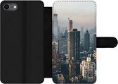Bookcase Geschikt voor iPhone 7 telefoonhoesje - New York - Skyline - Amerika - Met vakjes - Wallet case met magneetsluiting