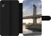Étui pour iPhone XR Bookcase - New York - River - Bridge - Avec poches - Étui portefeuille avec fermeture magnétique