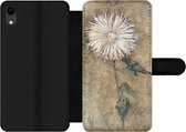 Bookcase Geschikt voor iPhone XR telefoonhoesje - Chrysant - Piet Mondriaan - Oude meesters - Met vakjes - Wallet case met magneetsluiting