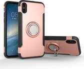 Apple iPhone X/10 Hoesje - Mobigear - Armor Ring Serie - Hard Kunststof Backcover - Roségoud - Hoesje Geschikt Voor Apple iPhone X/10