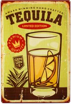 Spreukbord - Tequila - Alcohol - Hout - Vintage - Retro - Bord - Tekstbord - Wandbord - Wanddecoratie - Muurdecoratie - Cafe - Bar - Man - Cave