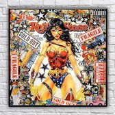UNIEK 1 van de 10 - Wonder Woman - Superheld Wall Art - Marvel - Kunstwerk Canvas 40x40 cm - groot - Print op Canvas schilderij - CUSTOM LUXURY WALL ART - FILM ART - CUSTOM WALL AR