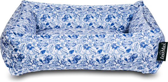 Lex&Max Basket Delftsblauw - 70x55 - Velvet hondenmand