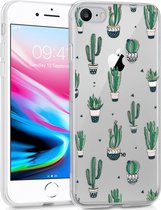 iMoshion Hoesje Geschikt voor iPhone 7 / 8 / SE (2020) / SE (2022) Hoesje Siliconen - iMoshion Design hoesje - Transparant / Allover Cactus