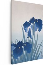 Artaza Canvas Schilderij Irissen - Ohara Koson - 60x90 - Kunst - Canvas Print - Muurdecoratie