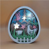 Tafel decoratie Pasen met verlichting Ei (12cm)