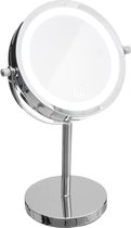 Make-up spiegel/scheerspiegel met LED verlichting op voet 18 cm - Badkamer spiegels met licht