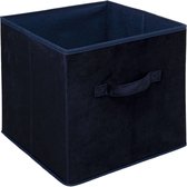Opbergmand/kastmand 29 liter donkerblauw polyester 31 x 31 x 31 cm - Opbergboxen - Vakkenkast manden