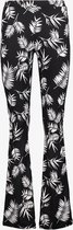 TwoDay dames flared broek met bloemenprint - Zwart - Maat XL