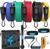 foto van SWILIX ® -  Resistance Band Set - Fitness Elastiek - Weerstandsbanden - Handvaten - Enkelbanden - Draagtas - 11 Stuks