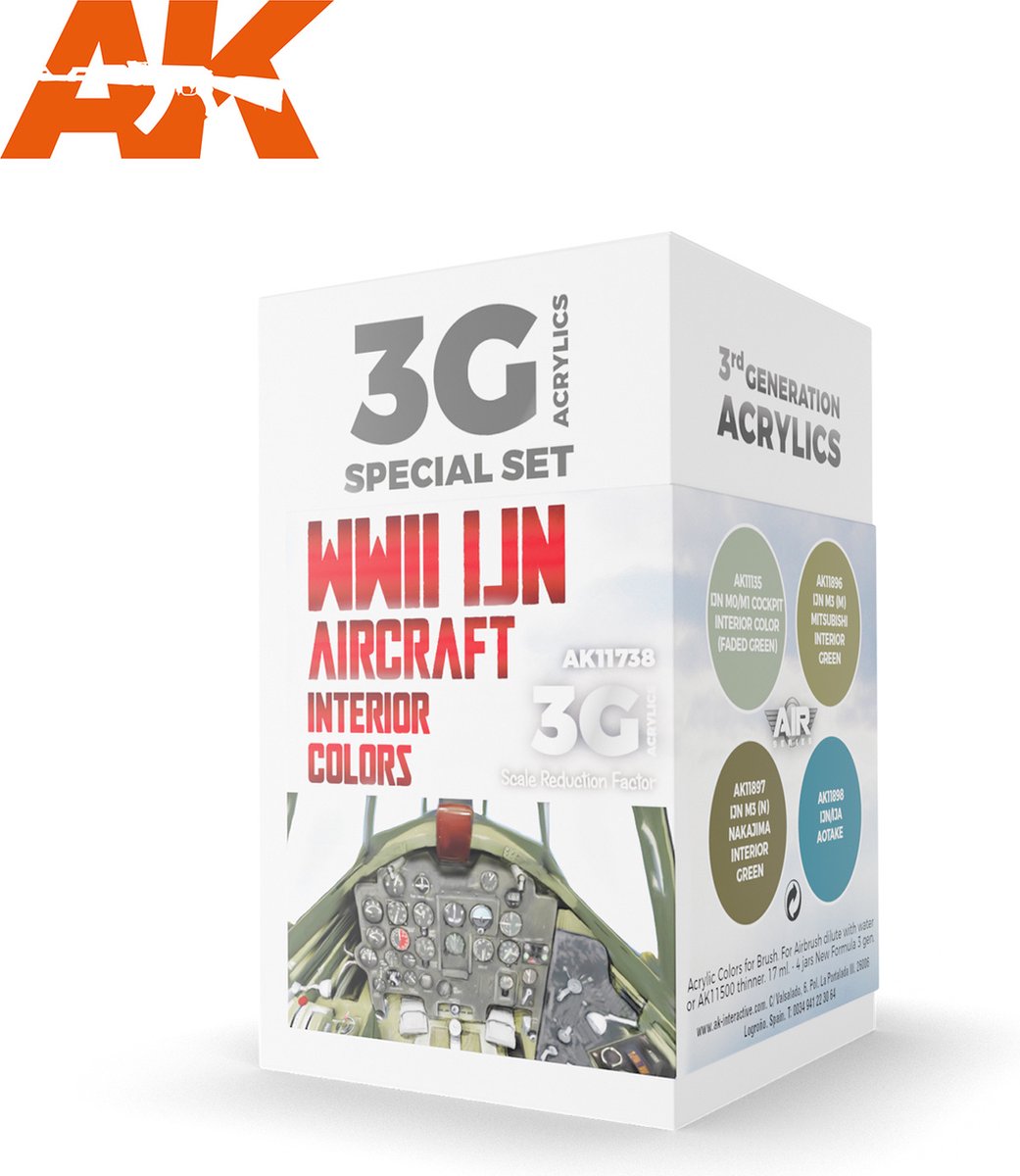 WWII IJN Aircraft Interior Colors Set - AK-Interactive - AK-11738