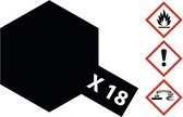 Tamiya X-18 Black - Satin - Acryl - 23ml Verf potje