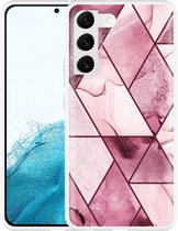 Galaxy S22+ Hoesje Roze Marmer Mix - Designed by Cazy