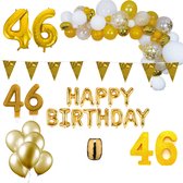 46 jaar Verjaardag Versiering Pakket Goud XL