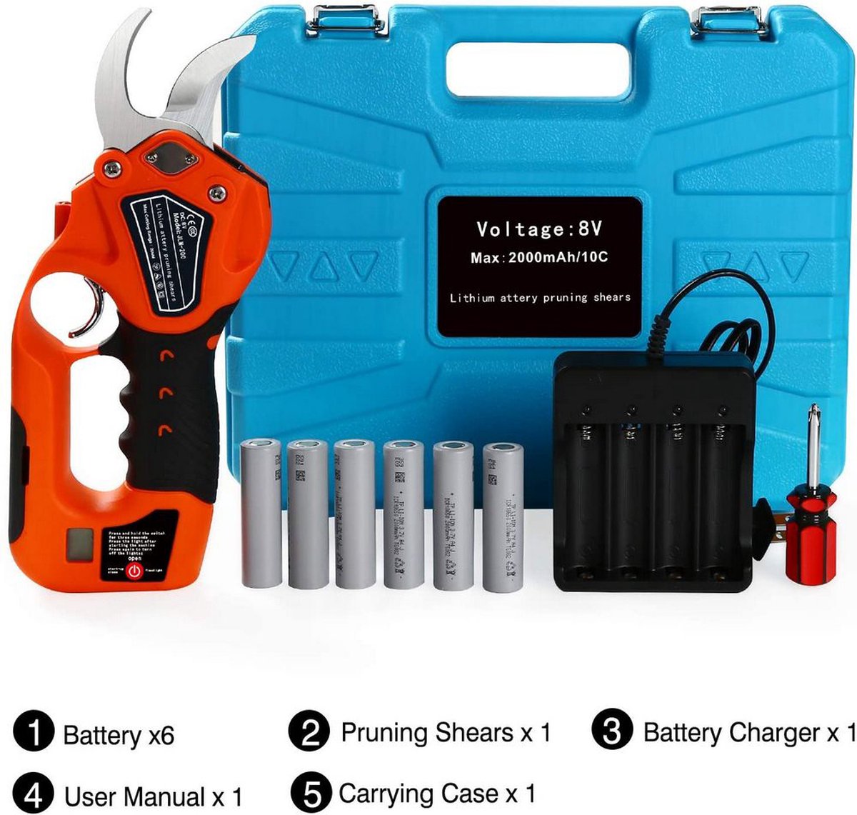 Sécateur électrique à batterie Bravolu, sécateur électrique professionnel  de 30 mm