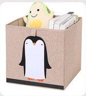Opbergzakken Fancy Vierkant Opbergmand Grote Wasserij Organisator met Kartoon pinguïn -Kast Organizer-Opbergdoos- Opbergmand-Kids Toy Box (Geen Deksel)