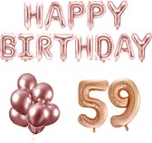 59 jaar Verjaardag Versiering Ballon Pakket Rosé Goud