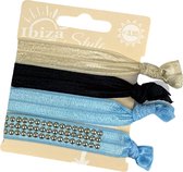 Ibiza Style Haar Elastiek Studs Zwart Camel Blauw