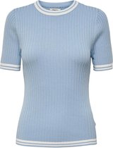 Only Trui Onlceline S/s Pullover Cs Knt 15257711 Cashmere Blue/w Cloud Dames Maat - XL