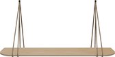Leren split-plankdragers - Handles and more® - 100% leer - TAUPE - set van 2 / excl. plank (leren plankdragers - plankdragers banden - leren plank banden)