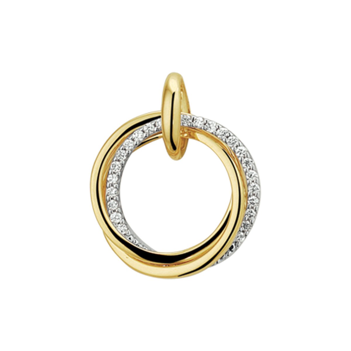 The Jewelry Collection Hanger Diamant 0.12ct H Si - Bicolor Goud