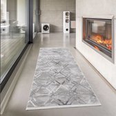 Magic Floor - Tapijt - Vloerkleed - Yasmin 1502A - Grijs - Acryl - (300x80cm)