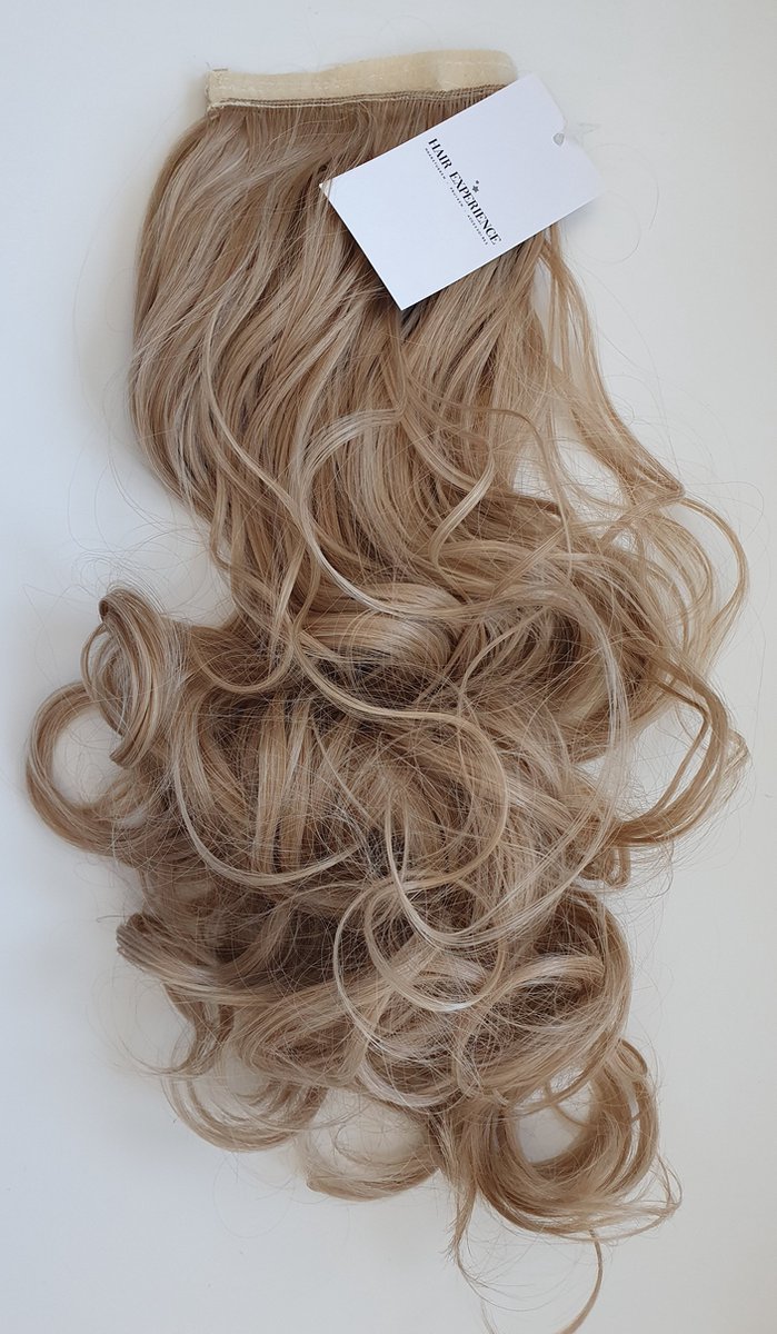 Paardenstaart hairextensions mx donker goud blond wit blond lang slag 60 CM krullen en stijlen tot wel 130 graden