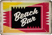 Beach bar - Metalen bord - Metalen borden - 20 x 30cm - Wandbord - Decoratie - Wandborden - UV bestendig - Eco vriendelijk - Cadeau - Bar decoratie - Cave & Garden