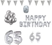 65 jaar Verjaardag Versiering Pakket Zilver
