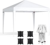 Pop Up Canopy - Outdoor Party Tent - Waterdicht - Instant Canopies - met 4 Sandsack en Wheeled Bag - 10x10Ft (3x3m) - Wit