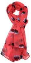 Lichte dames sjaal met geschilderde klaprozen | Rood | Mode accessoire | Geschenk | Cadeau voor haar
