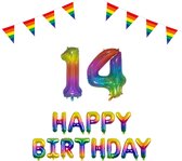 14 jaar Verjaardag Versiering Pakket Regenboog