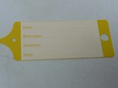 Sleutellabel plastic, kleur geel, beschrijfbaar, vpe 100 st
