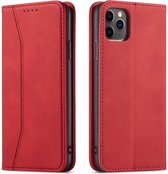 GSMNed – Luxe iPhone XS Max Rood - hoogwaardig Leren Pu Hoesje - iPhone XS Max Rood - Design - Met briefgeld vakje