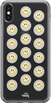 xoxo Wildhearts case voor iPhone X/XS - Smiley Double Yellow - xoxo Wildhearts Transparant Case