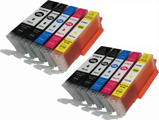 Pack De 6 Cartouches Vides Rechargeables ENCROS Pour Canon CLI551-PGI550 - Fabriqué En France