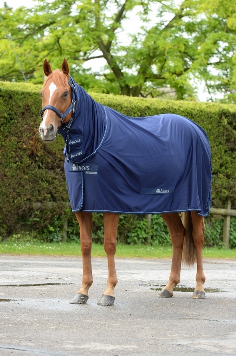 Bucas Deken Power Cooler Full Neck Donkerblauwzilver 215
