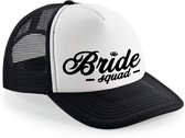 Bellatio Decorations snapback/cap - Bride Squad - zwart/wit - dames - vrijgezellenfeest petjes