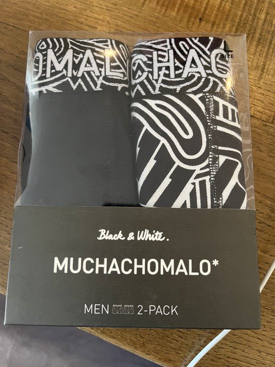 Muchachomalo Black and White 2 pack Heren Boxershorts - maat S