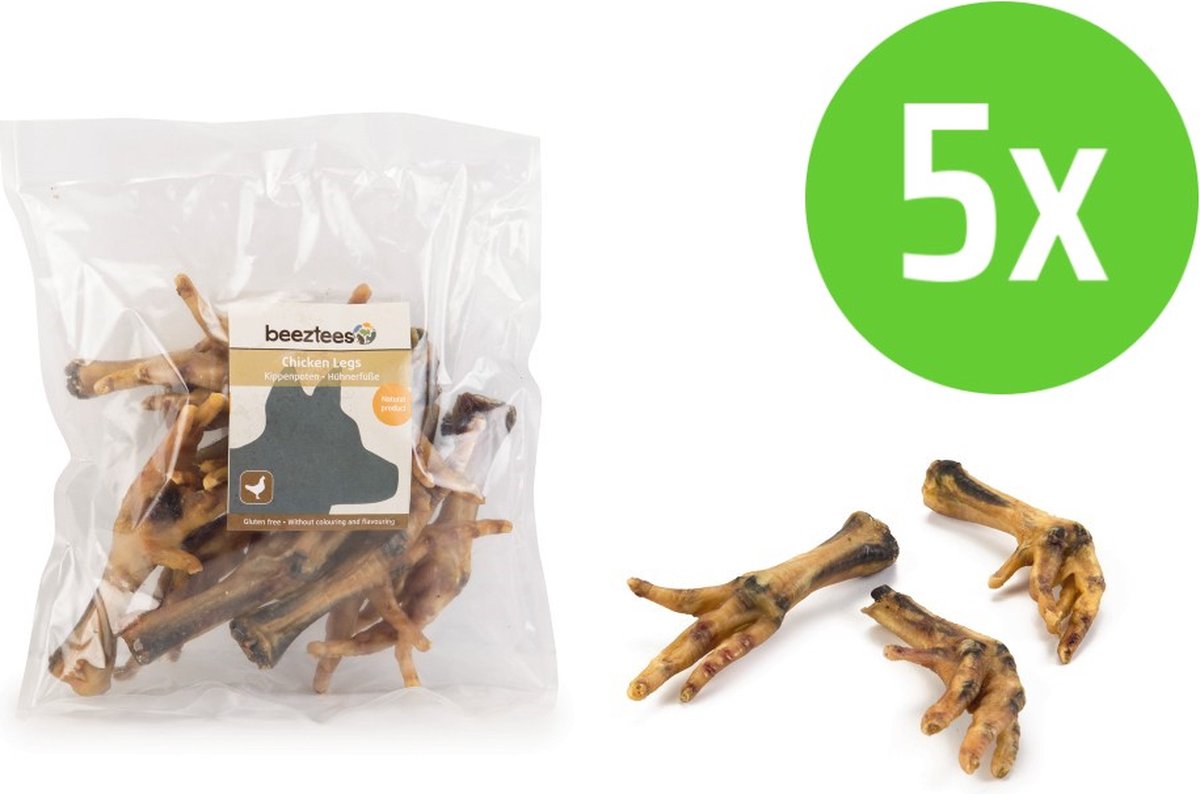 Beeztees Kippenpoten - hondensnack - 200 gram - 5 Verpakkingen