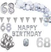 68 jaar Verjaardag Versiering Pakket Zilver XL