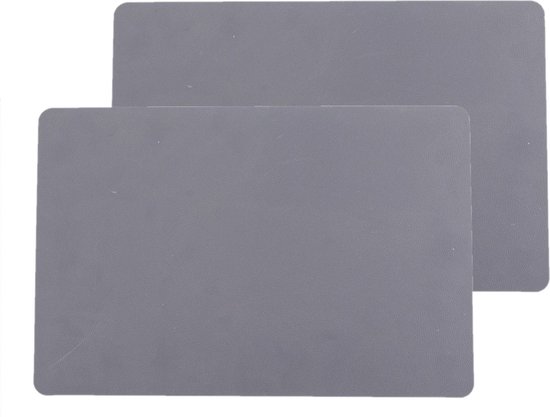 Set de 4x sets de table cuir PU / aspect cuir gris 45 x 30 cm - Sets de table
