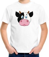 Cartoon koe t-shirt wit voor jongens en meisjes - Kinderkleding / dieren t-shirts kinderen 158/164