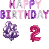 2 jaar Verjaardag Versiering Ballon Pakket Pastel & Roze