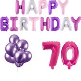 70 jaar Verjaardag Versiering Ballon Pakket Pastel & Roze