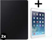 Fooniq Boek Hoes Zwart 2x + Screenprotector 2x - Geschikt Voor Apple iPad 5