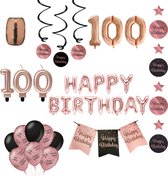 100 jaar Verjaardag Versiering pakket rose gold