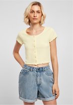 Urban Classics Crop top -3XL- Cropped Button rib Geel