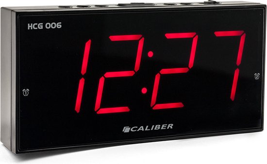 Caliber Digitale Wekker - Wekker met Snooze Functie - Alarmklok met twee alarmen - Dimfunctie - Kinderwekker en wekker voor volwassenen -Digitale klok met groot display (HCG006)